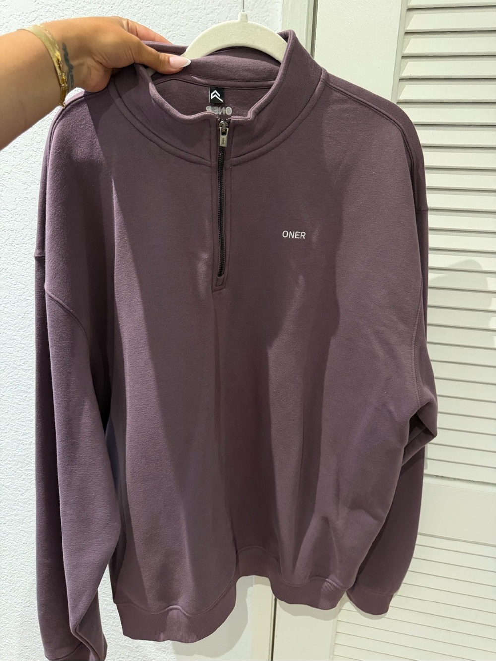 ONER ACTIVE - Foundations Oversized 1/4 Zip in Vintage Purple Sz Large